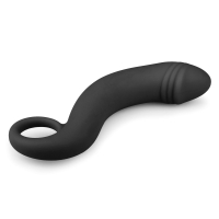 Siliconen Prostaat dildo zwart met grijpring Siliconen Prostaat dildo zwart met grijpring
